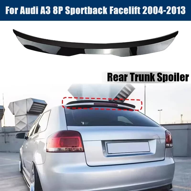 Rear Trunk Spoiler Roof Wing Racing Sport Splitter Exterior Part For Audi A3 8P Sportback Facelift 2004-2013 Tuning Accessories