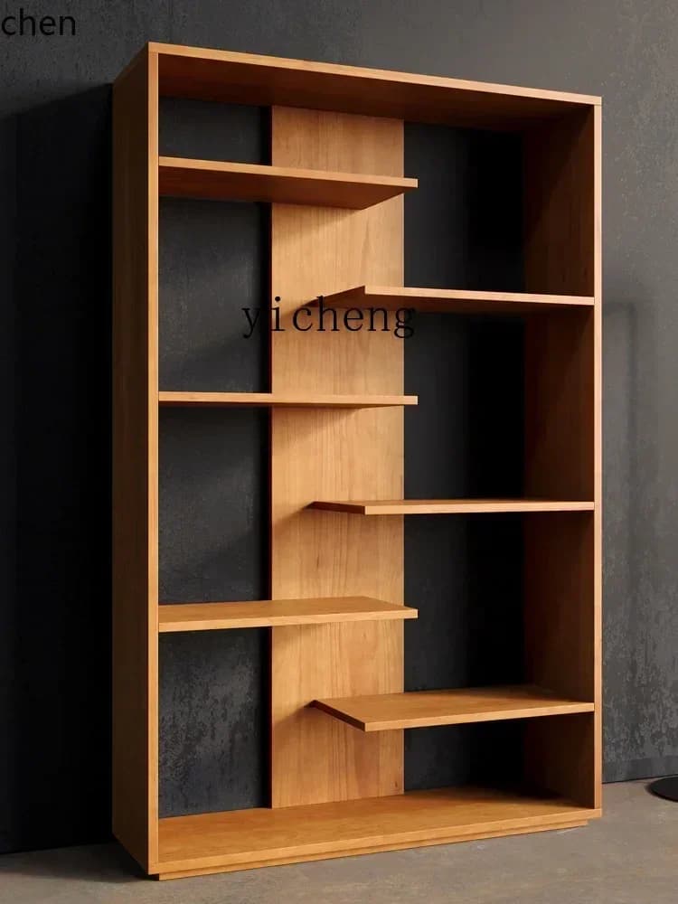 DSA Home Wall-Mounted Organizer Solid Wood Shelf Floor Multi-Layer Rack Living Room Storage Cabinet