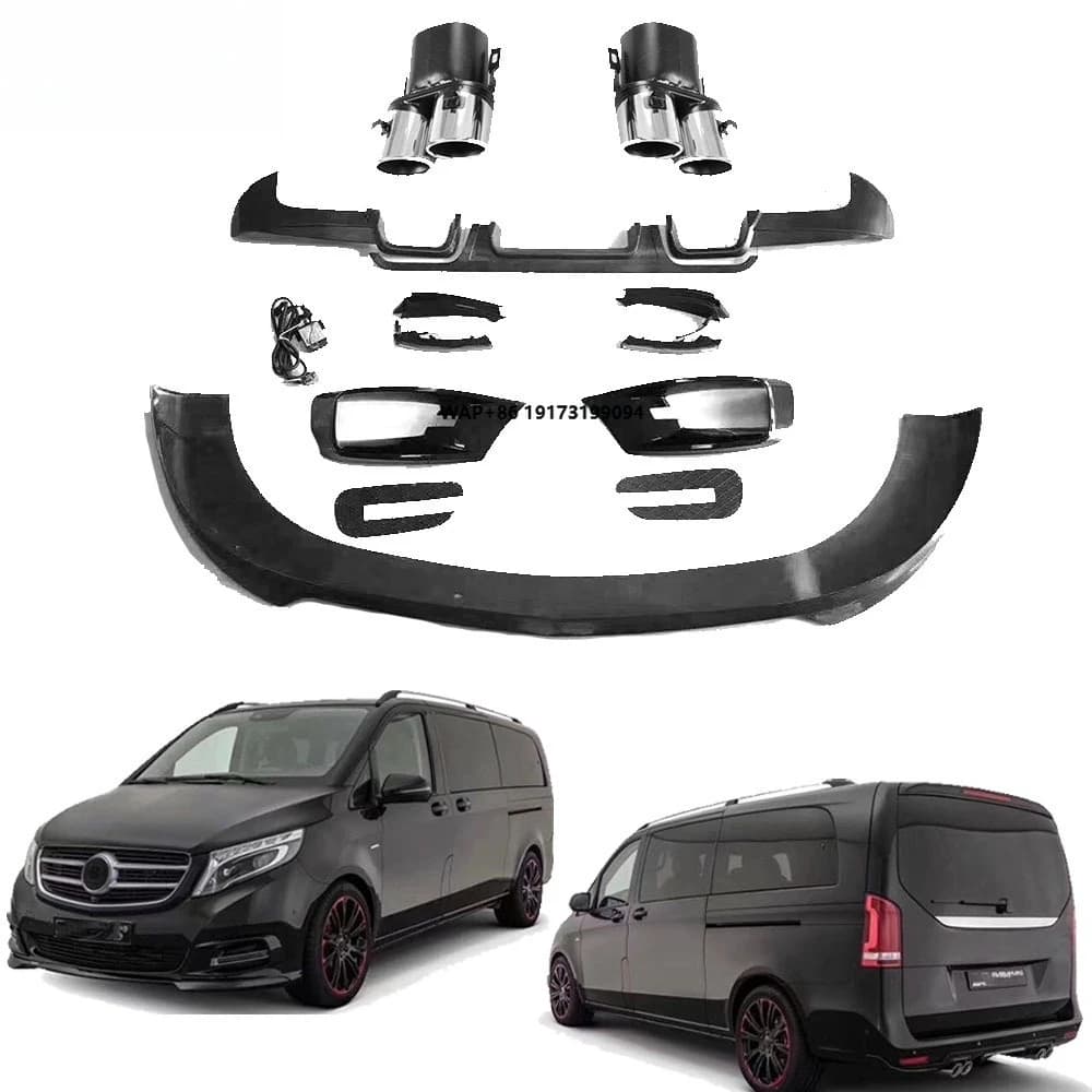 V Class W447 BA Style Body Kit Auto Facelift Automotive Exterior PP Body Sets Car Upgrade Parts Front Lip Rear Lip Exhaust Tips