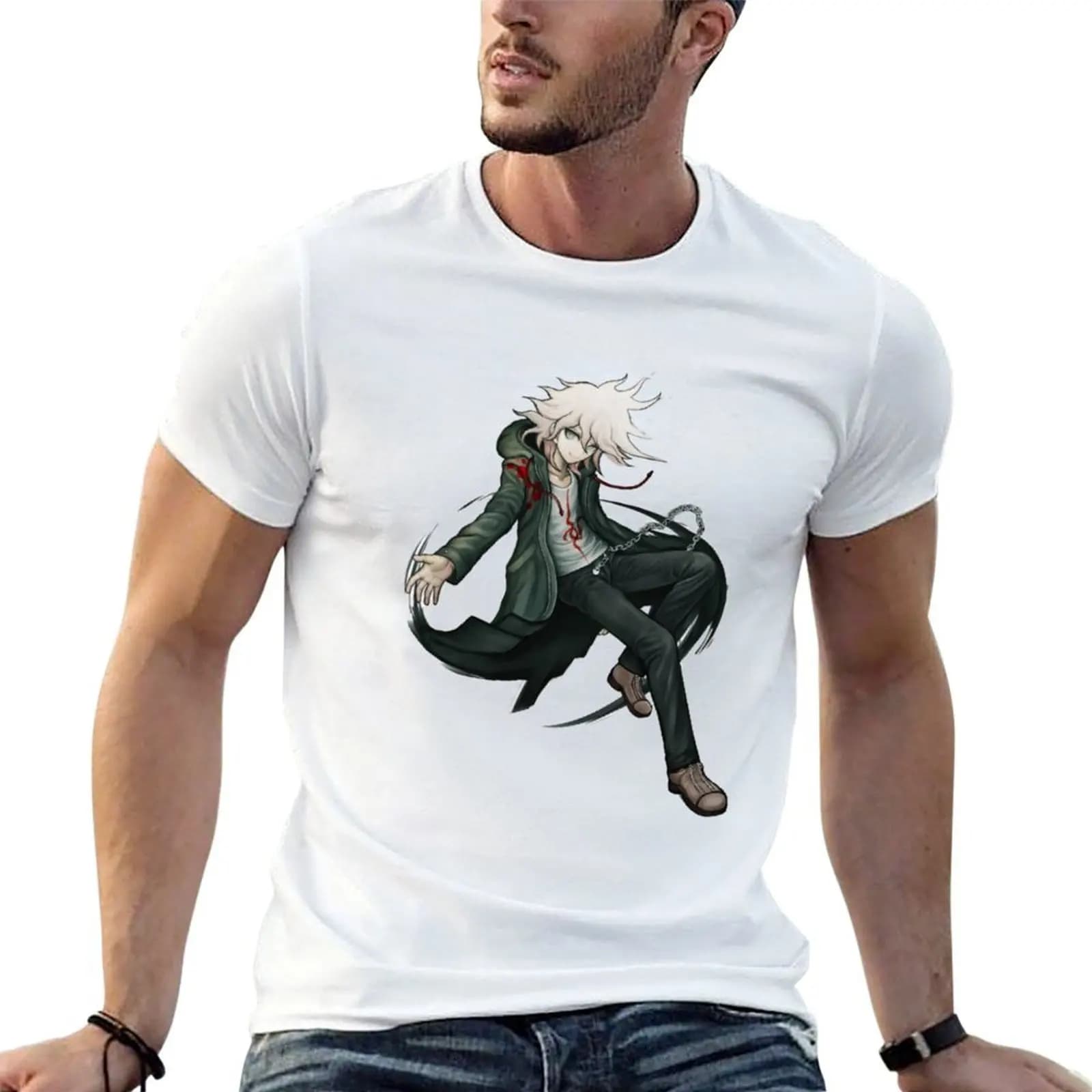 Nagito Komaeda T-Shirt sweat baggy shirts mens fashion