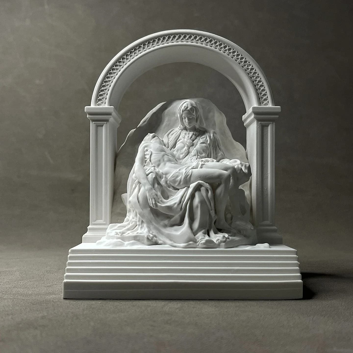 Replica of the Sculpture 'Pieta' by Renaissance Artist Michelangelo, Plaster Decorative Ornaments