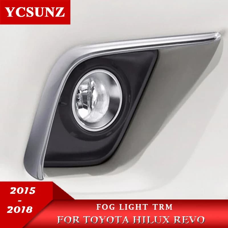 Car Fog Lights Eyebrows Trim Cover For Toyota Hilux Revo 2015 2016 2017 2018 Double Cabin Accessories