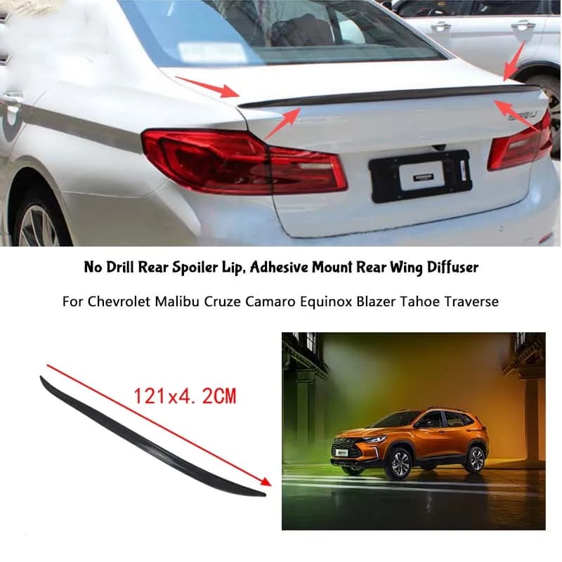 For Chevrolet Malibu Cruze Camaro Equinox Blazer Tahoe Traverse Rear Wing Lip Car Rear Trunk Boot Lip Spoiler Wing