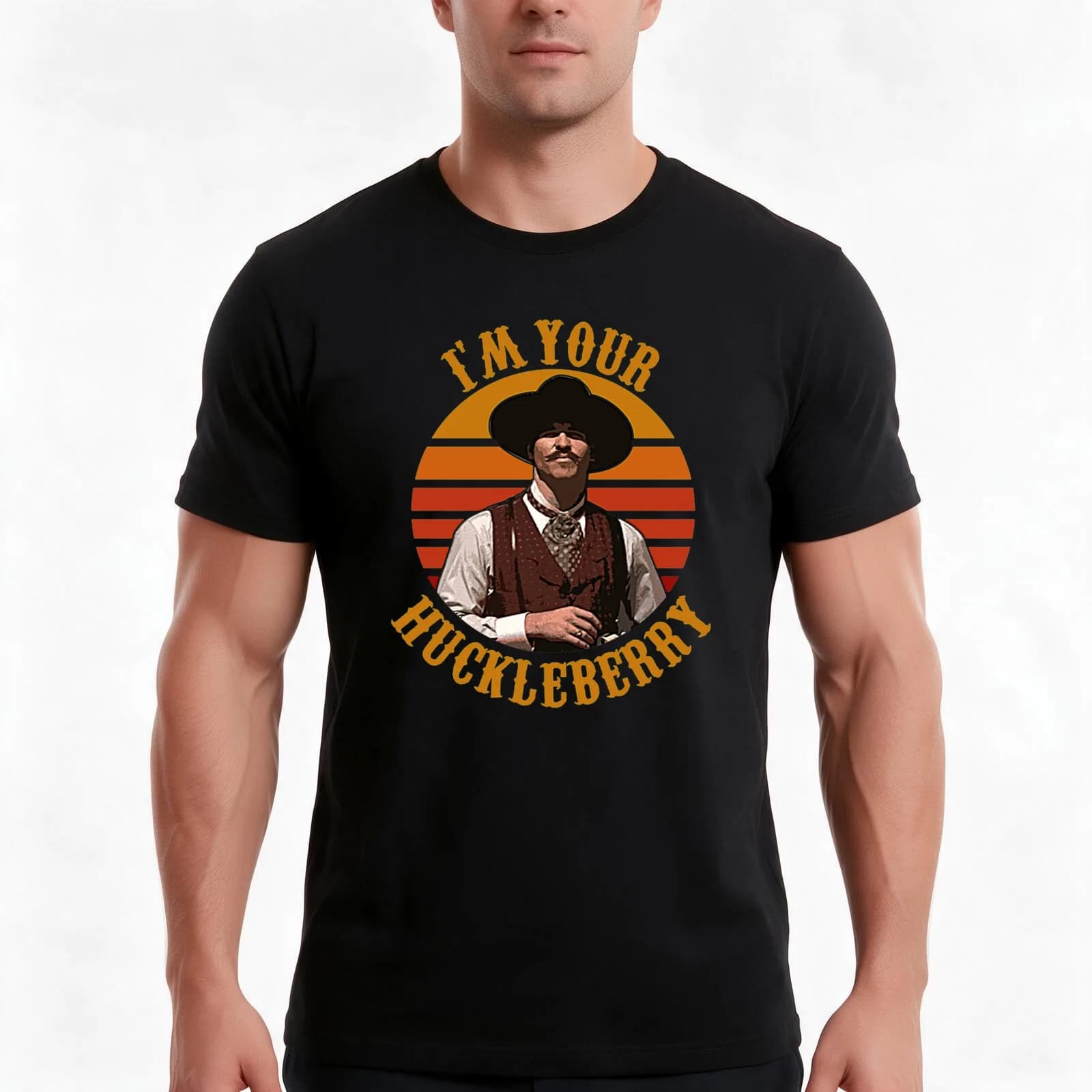 I_m Your Huckleberry T-Shirt, Summer Casual Cotton Tee, Oversized Streetwear Tops, Vintage Graphic Print, Loose Fit Short Sleeve