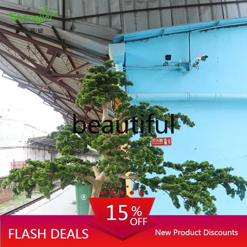 zJ Simulation pine beauty pine welcome pine indoor and outdoor ornaments villa courtyard decoration simulation tree
