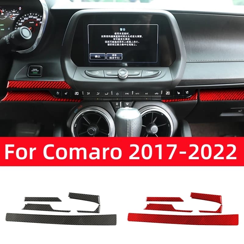 For Chevrolet Camaro 2017-2022 Accessories Carbon Fiber Interior Car Instrument Console Decorative Strip Sticker Trim Cover