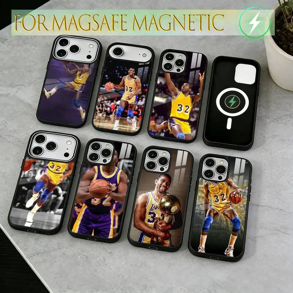 Magic Johnson Phone Case For iPhone17,16,15,14,13,12,11 Plus,Pro Magnetic with Magsafe Wireless Charging