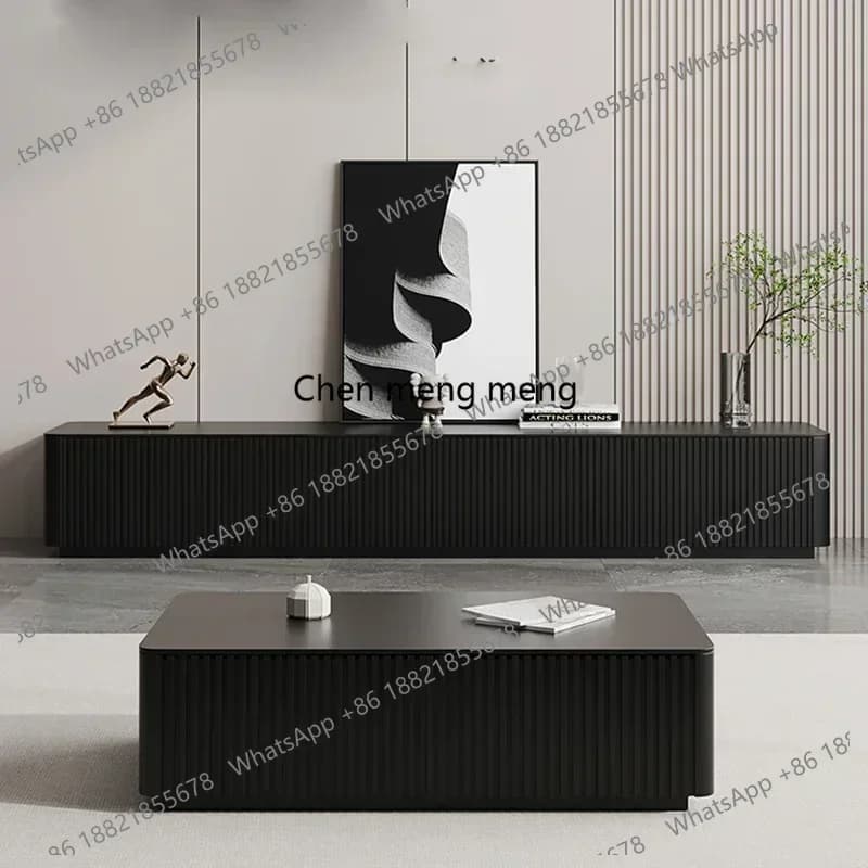 K153  Filing Black Tv Table Simple Modern Solid Wooden Tv Cabinet Modular Designer Compact Muebles Para El Hogar Trendy Furnitur