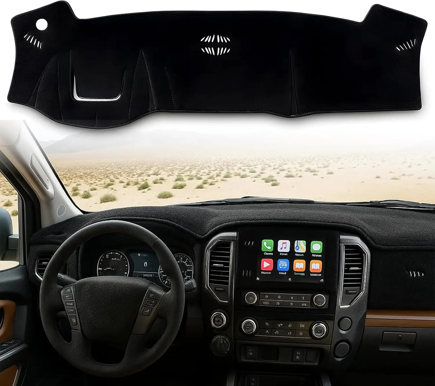 Dashboard Cover fit for Nissan Titan 2016 2017 2018 2019 2020 2021 2022 2023 2024 2025 Nonslip Dash Mat Pad Protector