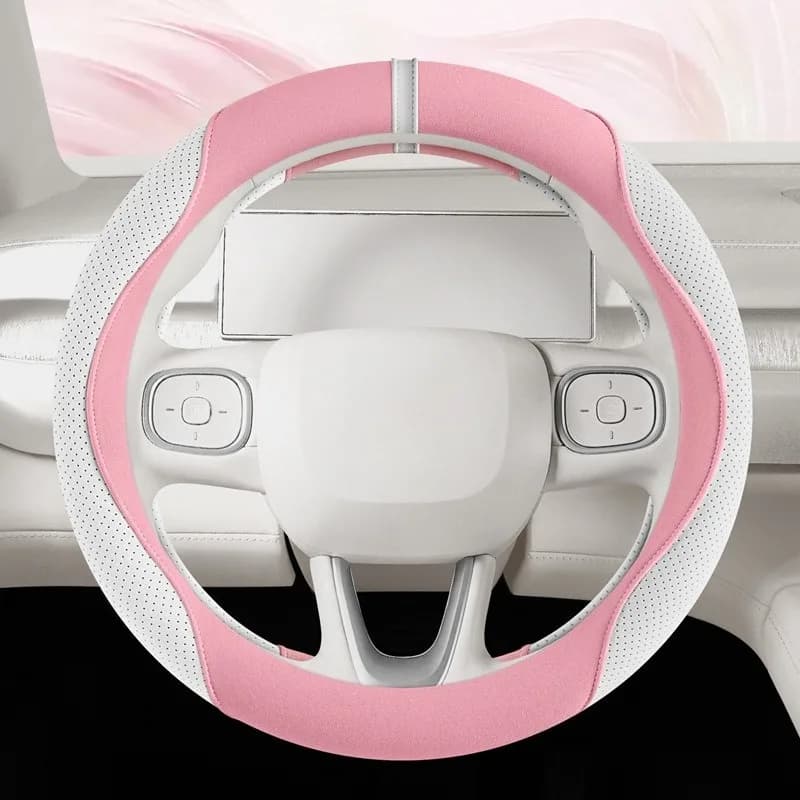 Cute Suede Car Steering Wheel Cover Universal Steering Wheel Grip Cover Car Accessories Interior Woman Kawaii Steering Covers