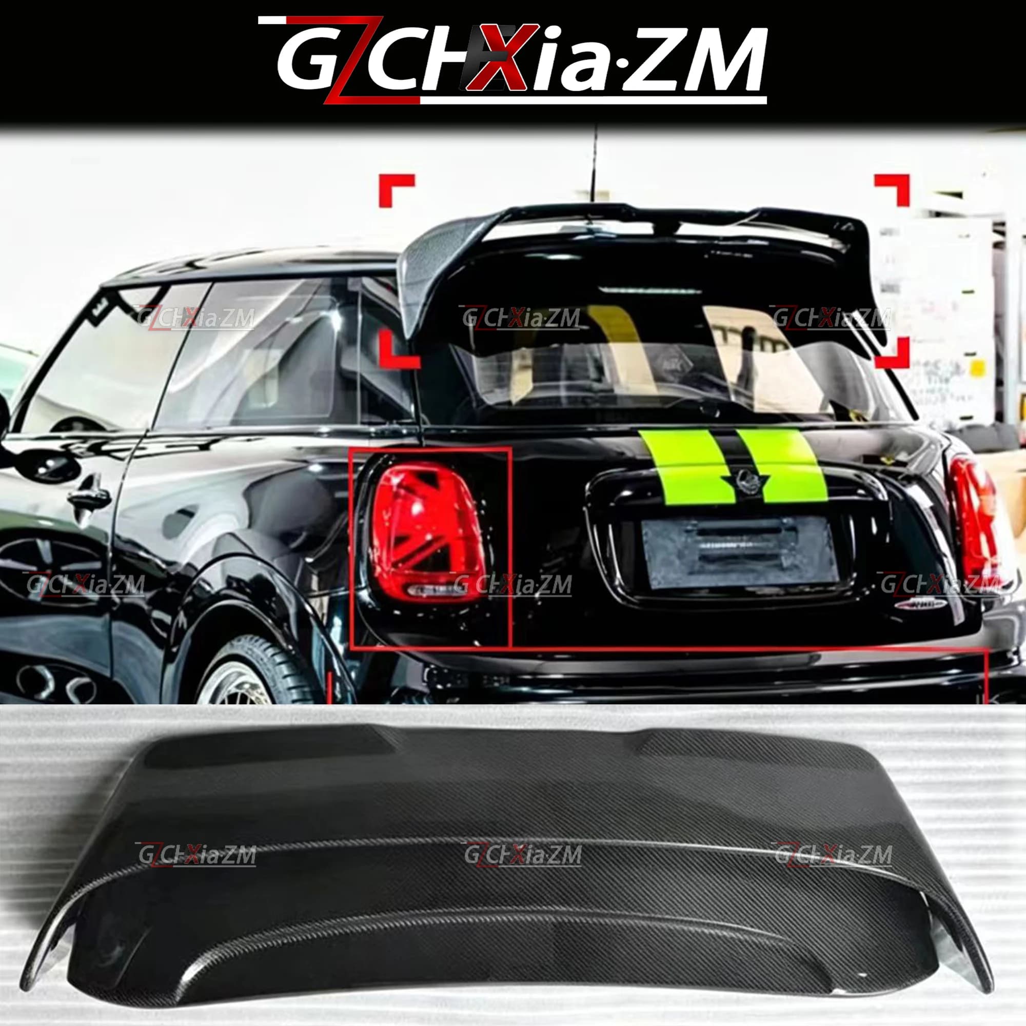 For MINI Cooper F56 2-Door AG Style Spoiler High Quality Carbon Fiber Material 2014-2022 Rear Roof Wing Spoiler Rear Wing