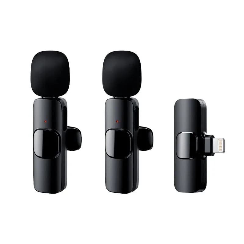 Wireless collar clip microphone, one to two mobile phone live outdoor interview recording noise reduction microphone