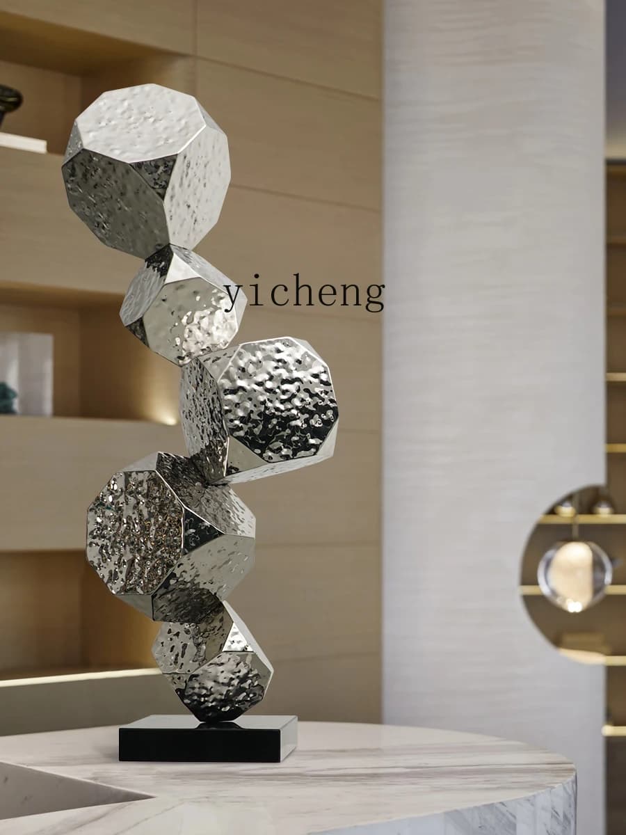 GJ1  Simple Stainless Steel Floor Sculpture Hotel Model Room Decoration High-End Soft Decoration