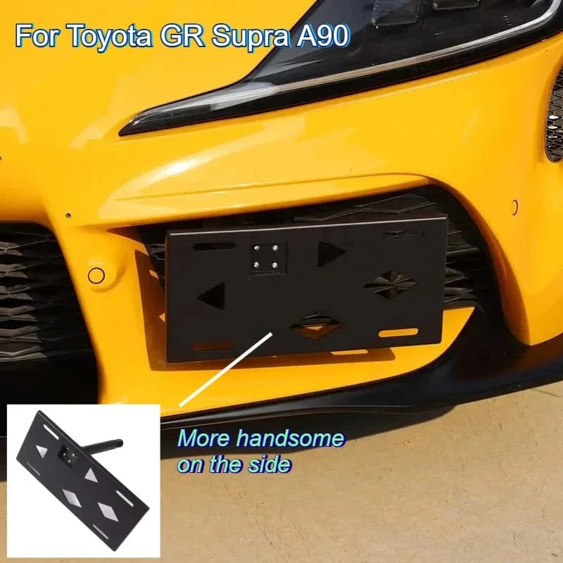 Car Front license plate side trailer Front license plate base frame For Toyota Supra A90 2019-2025 Auto parts Car Accessories