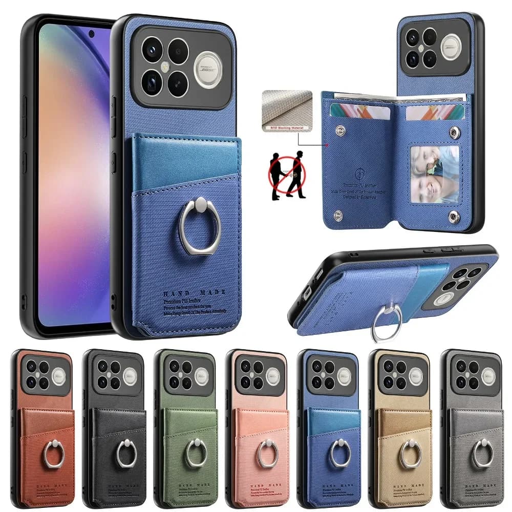 Back 360 ° Rotating Stand Phone Case for Xiaomi Redmi Note 15 14 Pro+/14C 13C K90 Pro Max/Turbo 4 Pro with Wallet Case Slots