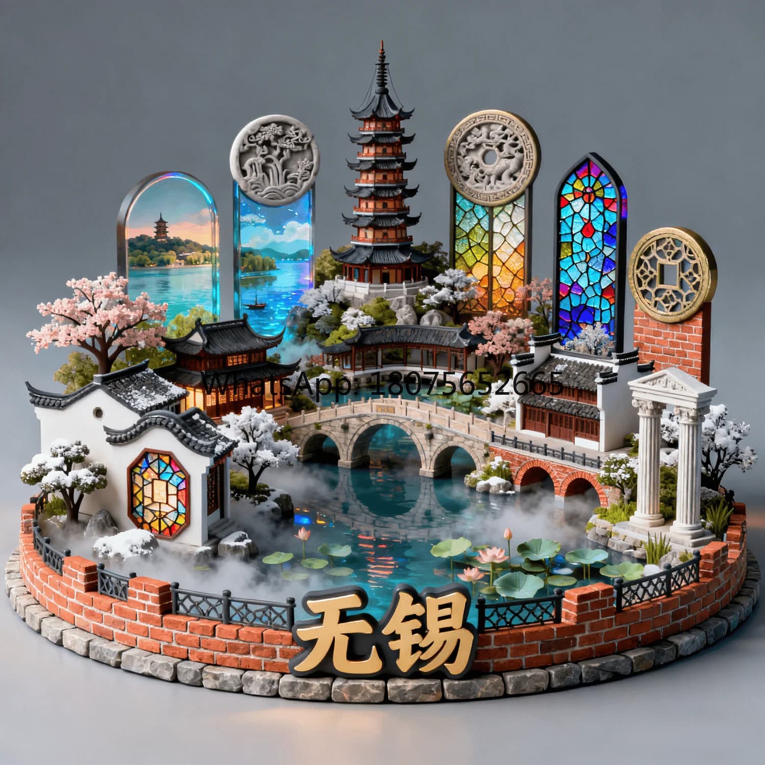 Wuxi metal refrigerator magnet - jiangsu city cultural & creative souvenir