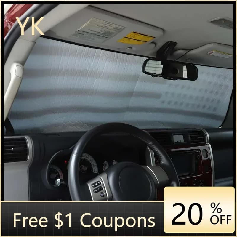 For Toyota FJ Cruiser 07-22 Accessories Aluminum Foil Car Front Windshield Full Window Glass Sunshield Foldable Protection Cover