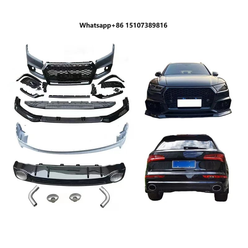 2018-2020 Car Modification Upgrade Sports New Front and Rear Bumper Body Kit with Grille Car Upgrade for 2018-2020 Q5/Q5L