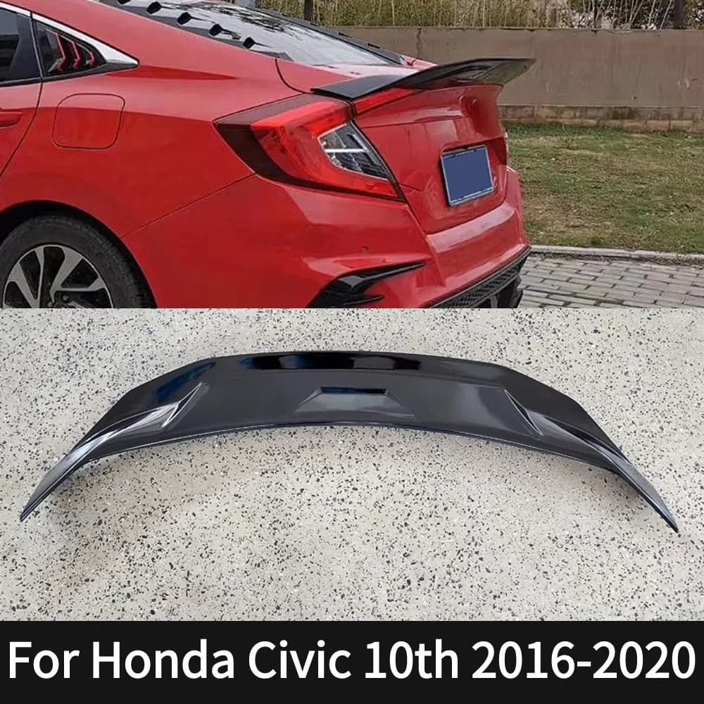 For Honda Civic 10th Gen Sedan 2016 -2020 Ducktail Style Rear Spoiler Wing Tail Trunk Tuning Decoration Accessories