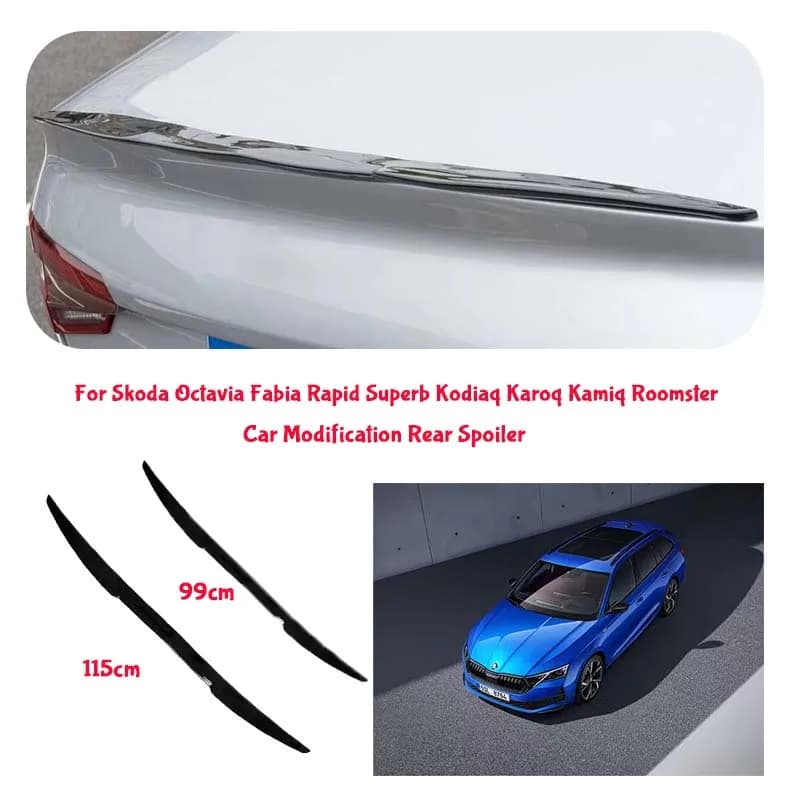 For Skoda PVC Material Car Special Tail Wing Punch-Free Integrated Paste Auto Spoiler car wing