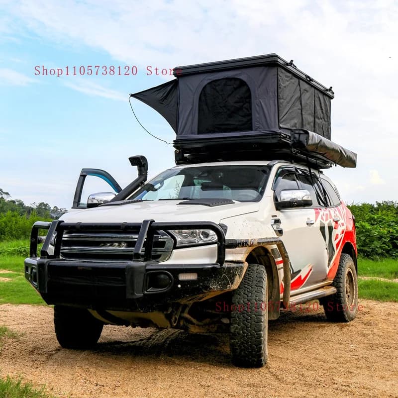 Factory Hot Selling Square Car Roof Top Tent Can Hardshell Four-Season Quick Automatic Opening Foldle Outdoor Camping 4X4