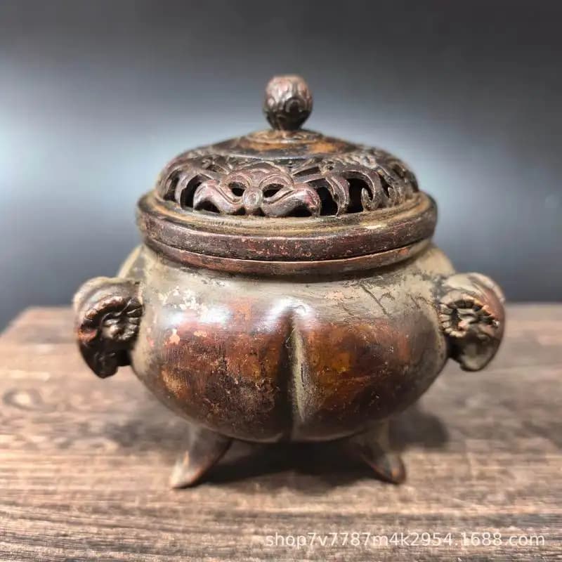Brass craft three-antler incense burner home decor and office decoration ornament