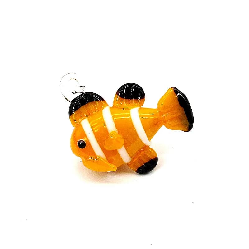 Aquarium Decor Statue Accessories Handmade Murano Glass Clown Fish Figurines Ornaments Japan Style Cute Mini Sea Animals Pendant
