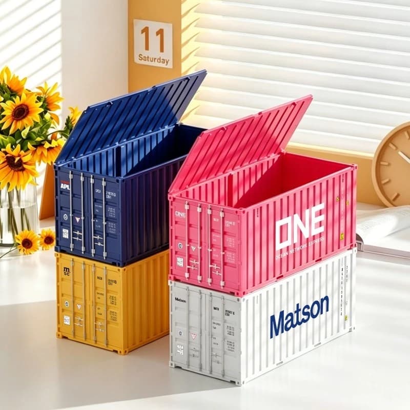 Mini Ocean Shipping Container Model Ornaments,Creative Decoration and Collection ofContainer Storage Boxes forSmall Item Storage