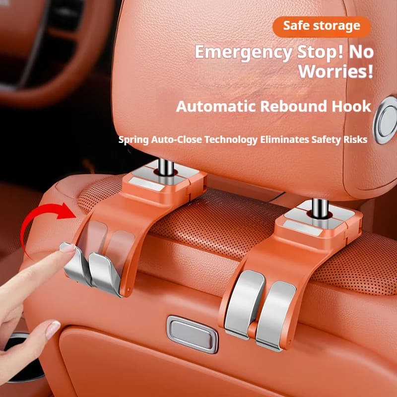 Quality Car Headrest Hook Plastic interior Rear Seat Hanging Dual Hook 25KG Large Load-Bearing Alloy Hook Hanger Universal