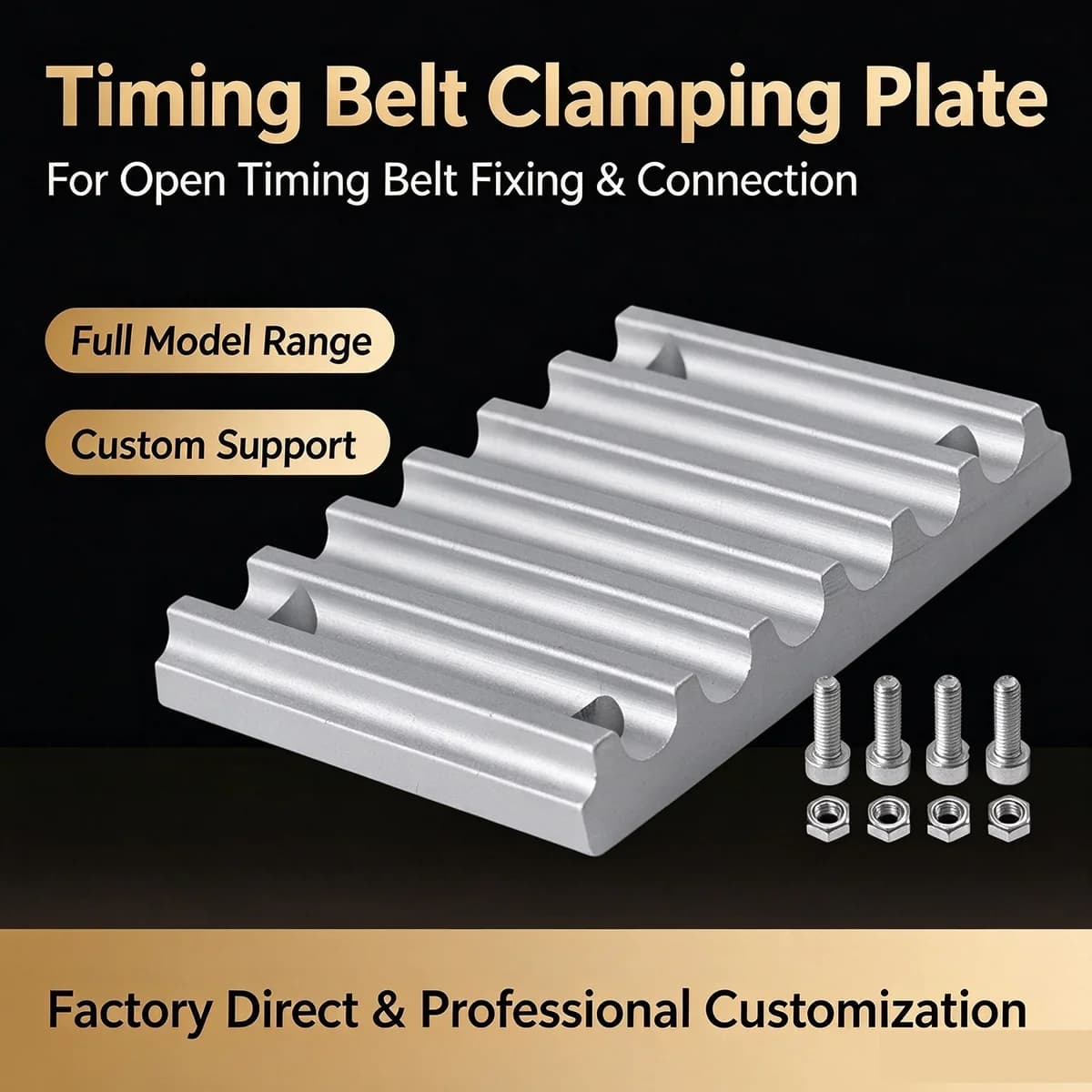 Aluminum Alloy Timing Belt Clamping Plate for 2GT 2M 3M 5M 8M S2M S3M Open Timing Belt 3D Printer CNC DIY Mechanical Parts
