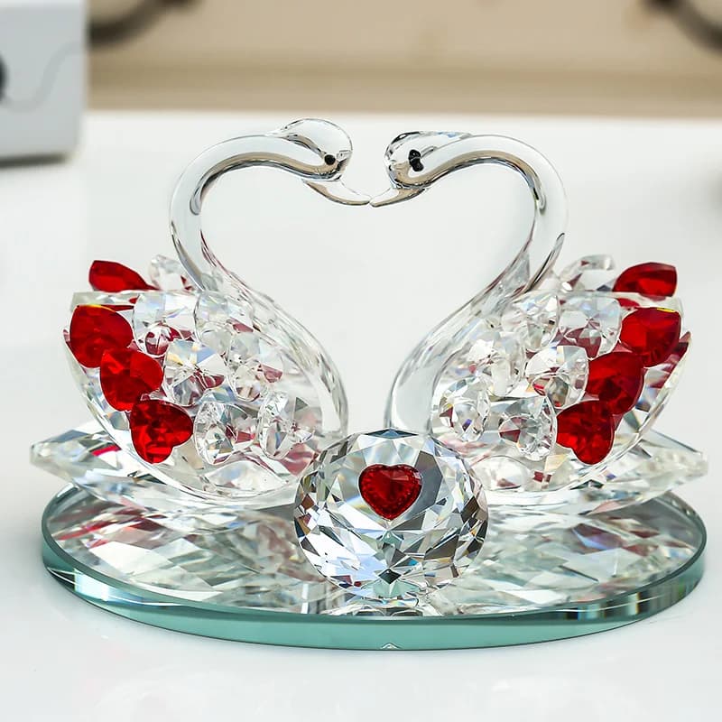 Crystal Glass Swan Ornament Gift Creative Practical Decoration Light luxury modern home desktop decoration