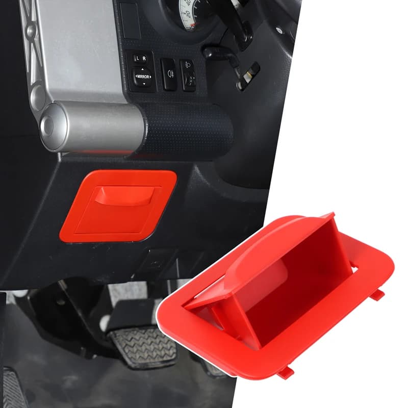 1piece set ABS Red For Toyota FJ Cruiser 2007-2021 car driver's seat fuse coin storage box car interior modification accessories