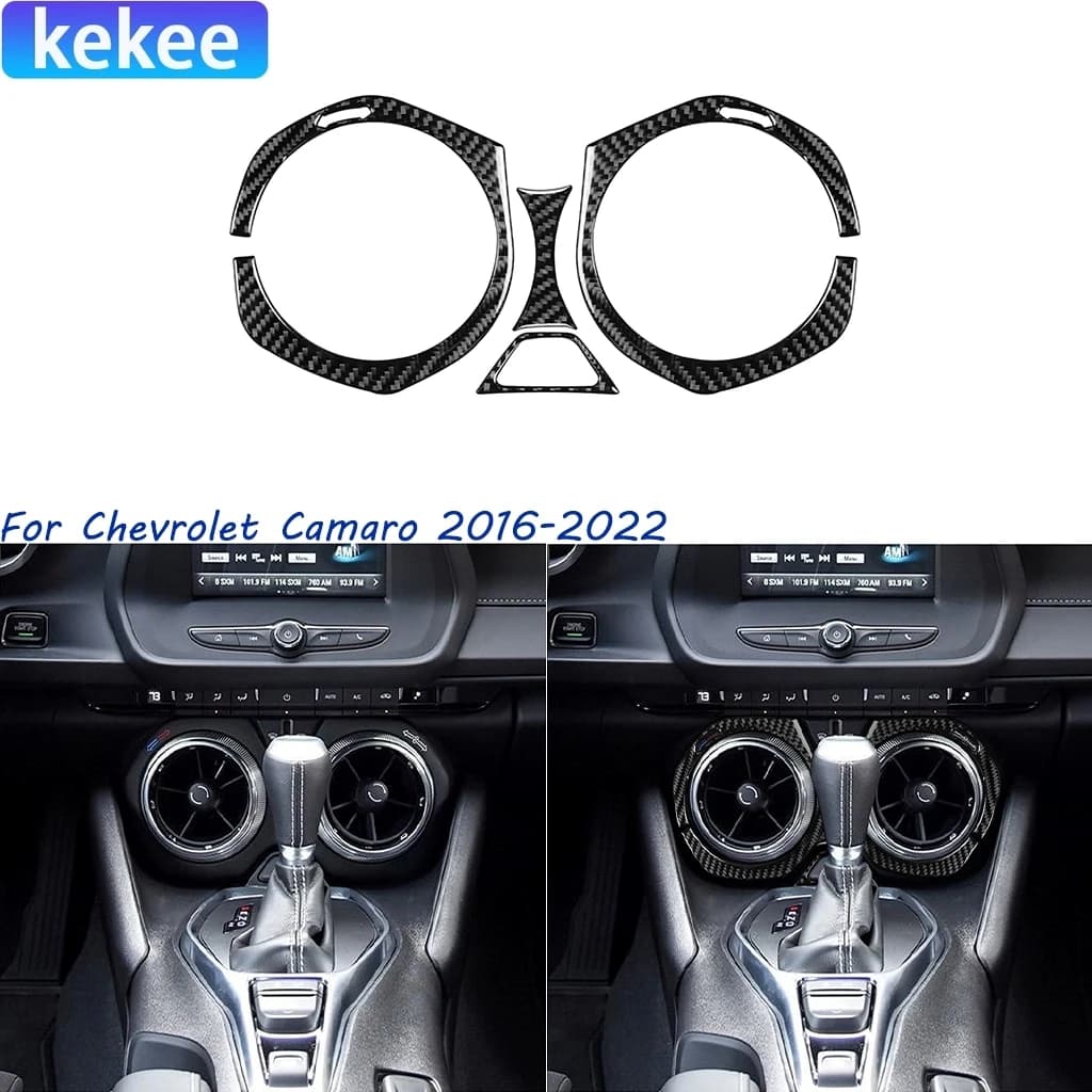 For Chevrolet Camaro 2016 2017 2018 2019 2020 2021 2022 Center Console Air Outlet Carbon Fiber Interior Car Accessories Stickers