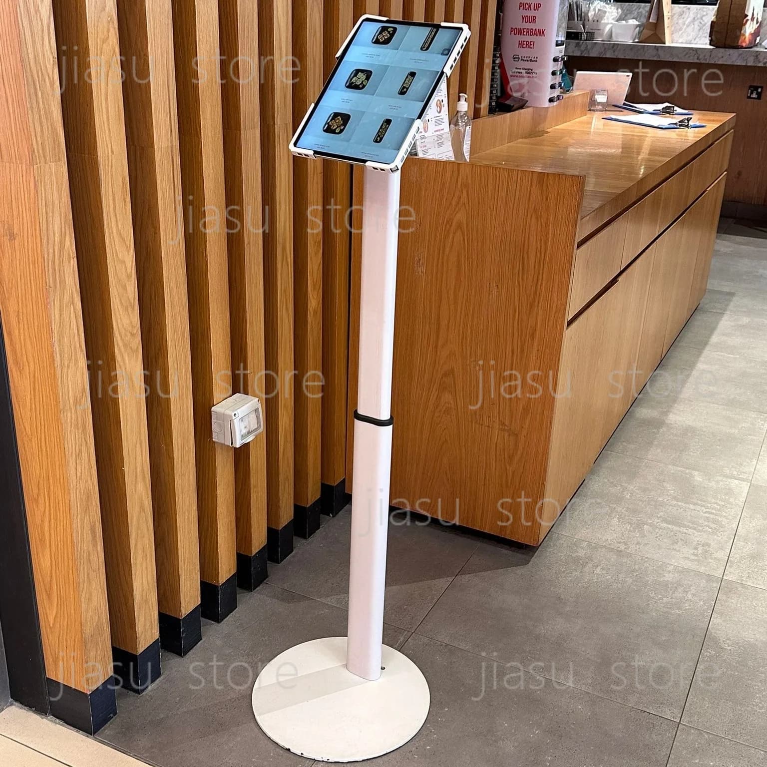 Freestanding Anti‑Theft Tablet Kiosk Stand, Self‑Service Checkout Ordering Display Bracket for Retail Shop POS System