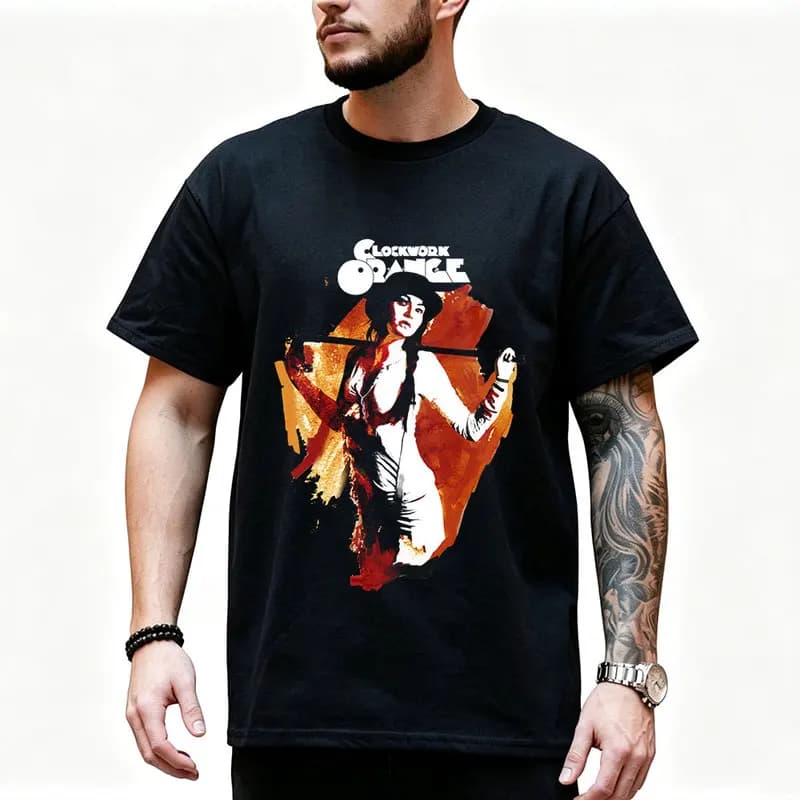 A Clockwork Orange 0825 Retro Movie Graphic T‑shirt Alex Droog Print Unisex Casual Tee Short Sleeve Streetwear All size S-6XL