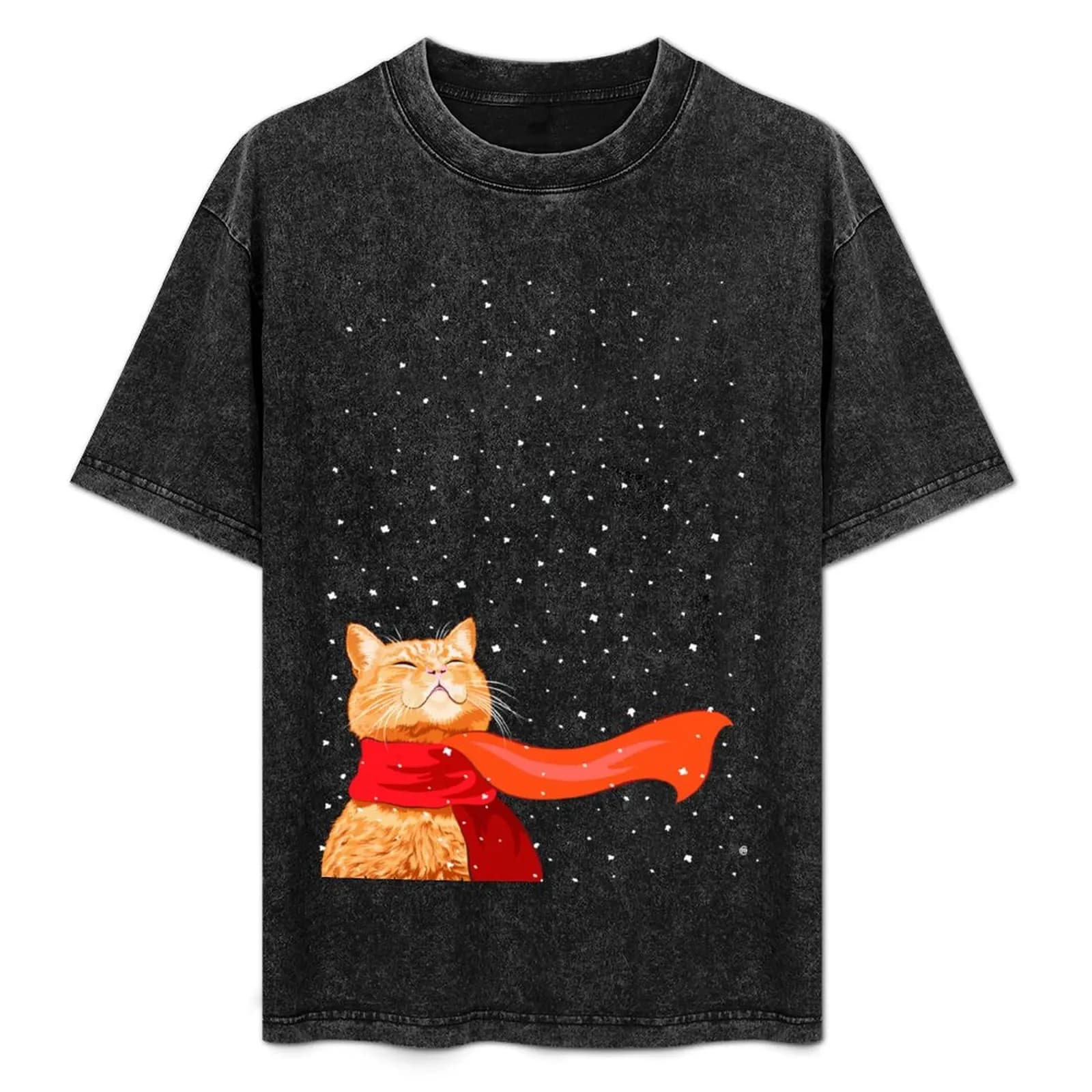 Tabby loves Snow T-Shirt Big Size Short Sleeve Tee for Men