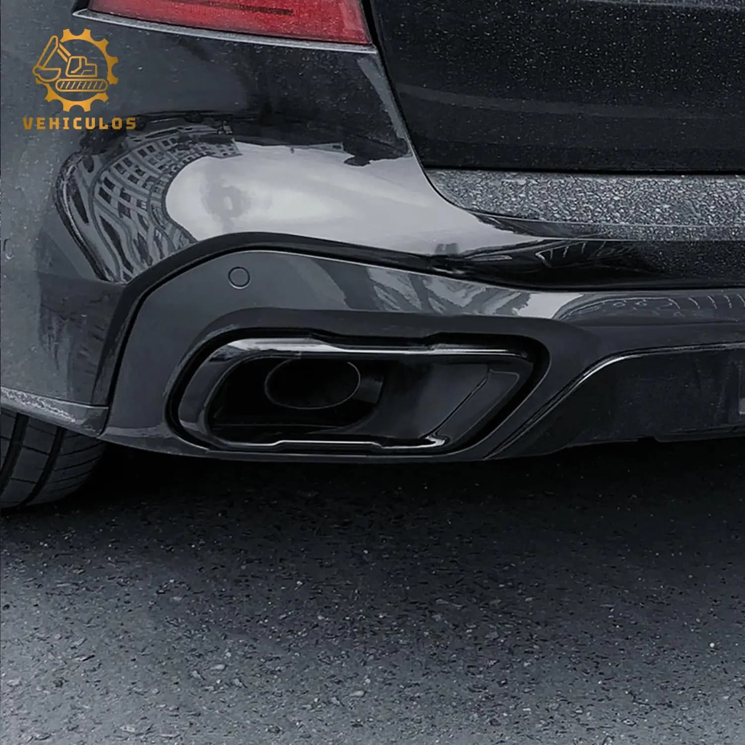 2PCS Exhaust Muffler Tail Pipe Cover Trim Stainless Steel Black Fit For BMW X5 G05 2019-2023 X6 G06 2019-2023 X7 G07 2019-2023