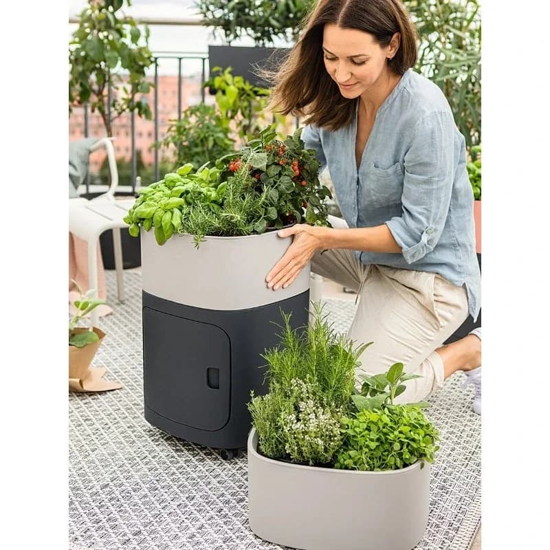 Flower pot self-irrigation flower planting storage mobile smart storage box