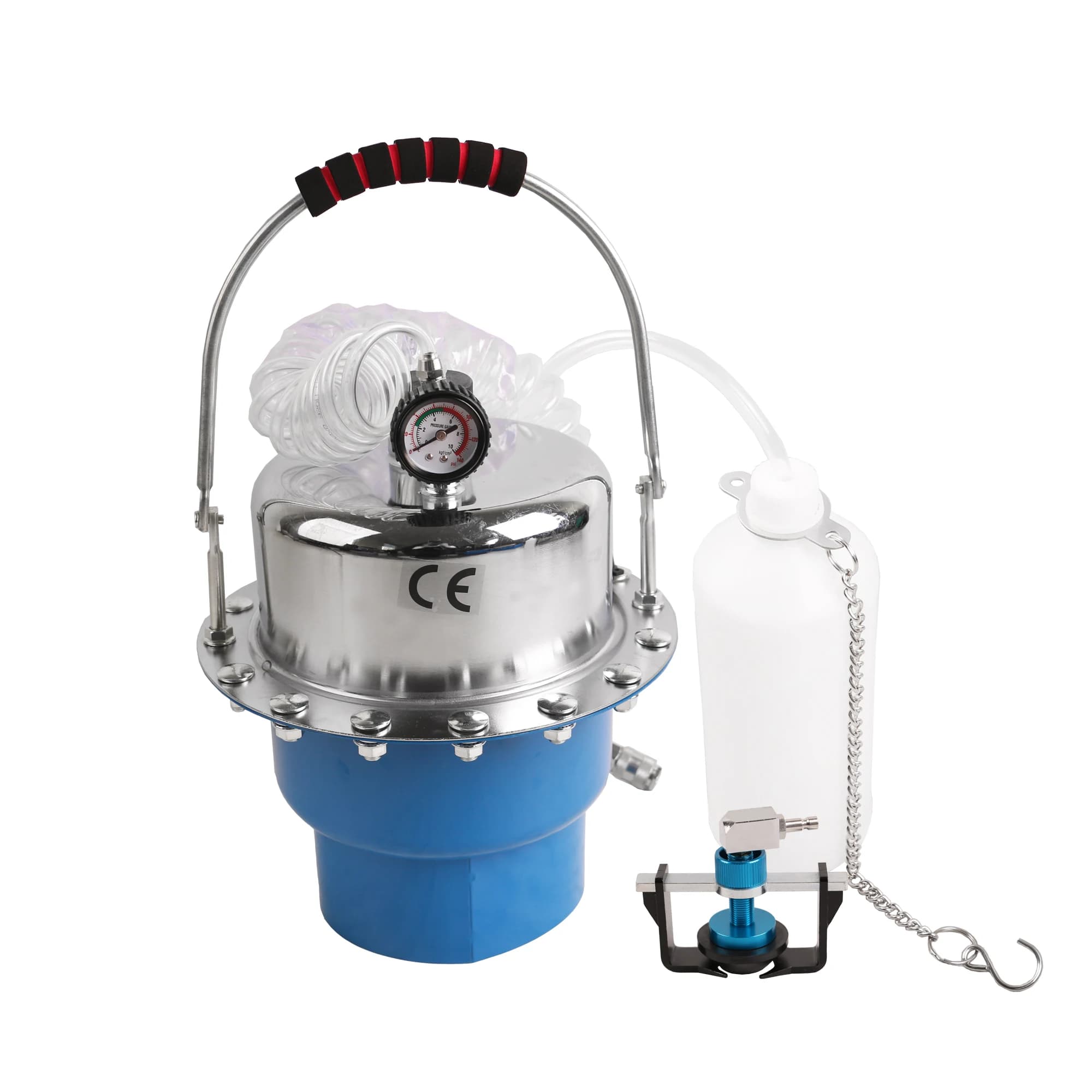 Universal Pneumatic Steel Brake Fluid Bleeder Kit + a Universal Adapter for Repair Car EC1538