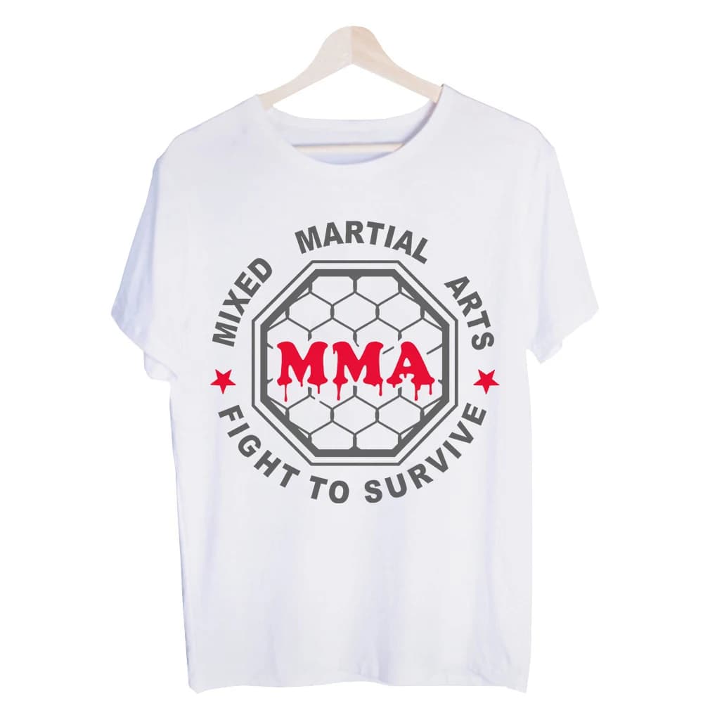 Men's MMA Octagon Graphic Tee, Short Sleeve Crew Neck T-Shirt for Combat Sports Fans and Casual Wear