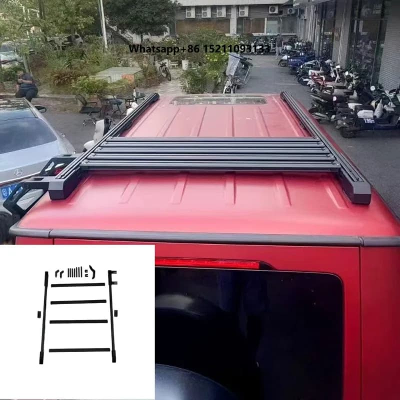 For G Class W464G500G550G350g400G450dG63 Roof Rack  With Sunroof Aluminum-magnesium Alloy Climbing Ladder Luggage Frame