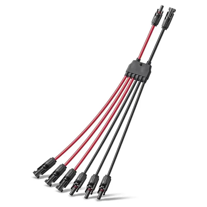 ABSF Solar Parallel Connectors, 2-3 Panels, 10AWG Y Branch Adapter Cable, Waterproof