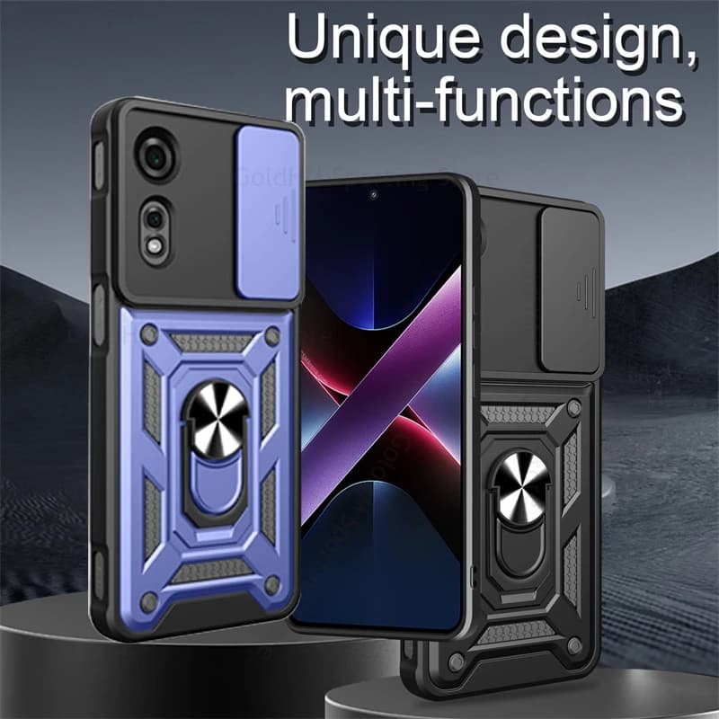 Hybrid Armor Case For ZTE nubia Focus Pro 5G Neo3 2 Magnetic Ring Stand Heavy Duty Cover For ZTE Blade A35E A75 A55 Slide Camera