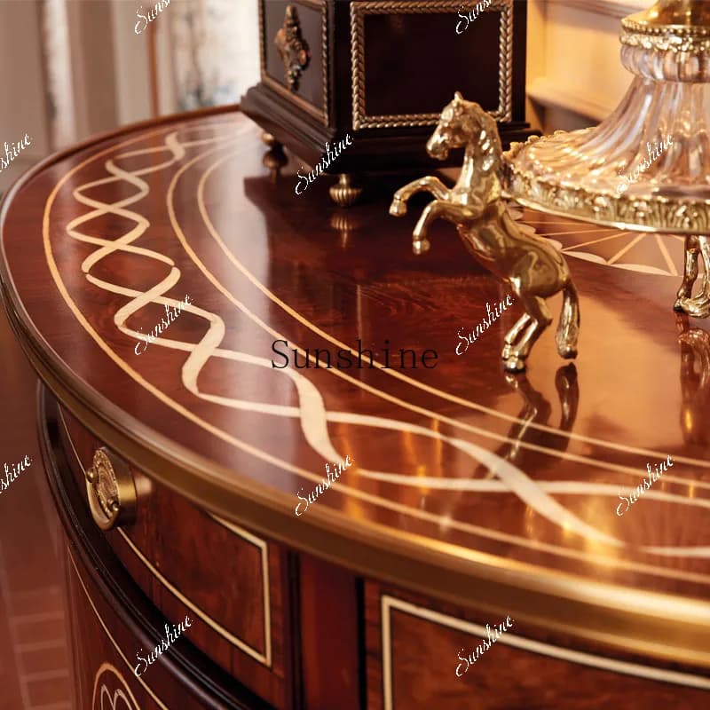 Copper side cabinet, villa mansion European shell cabinet, British foyer cabinet  FT