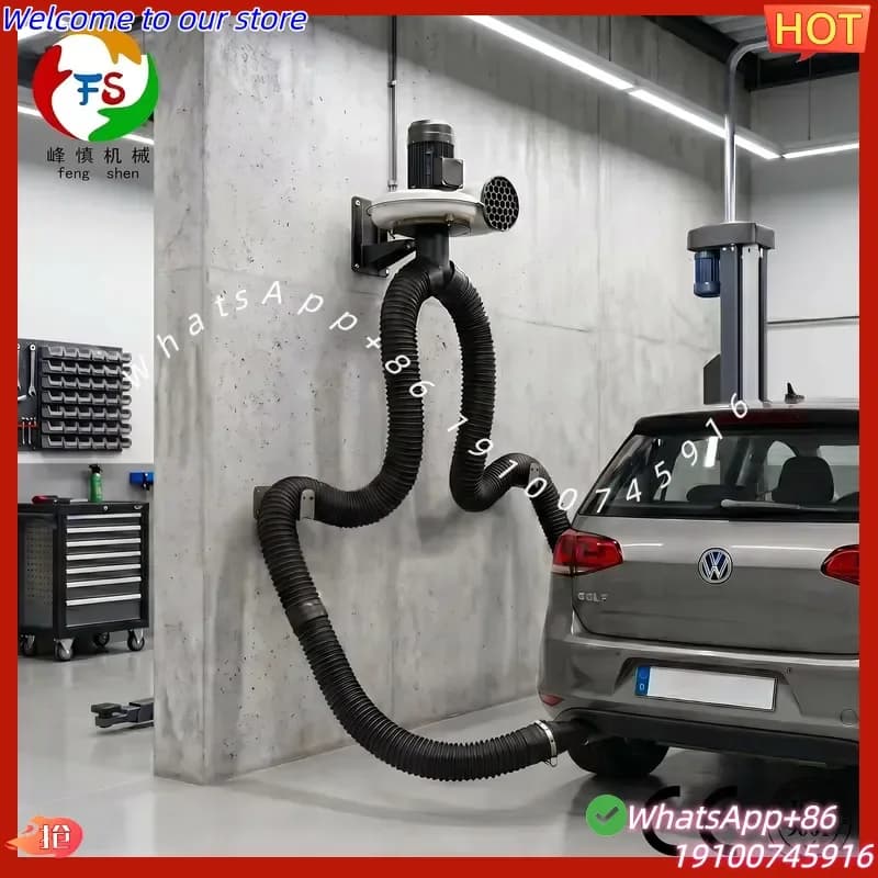 2026 Fengshen Factory Customizable Single/double Hose Exhaust Extraction Arm with Adjustable Hose Length and Diameter