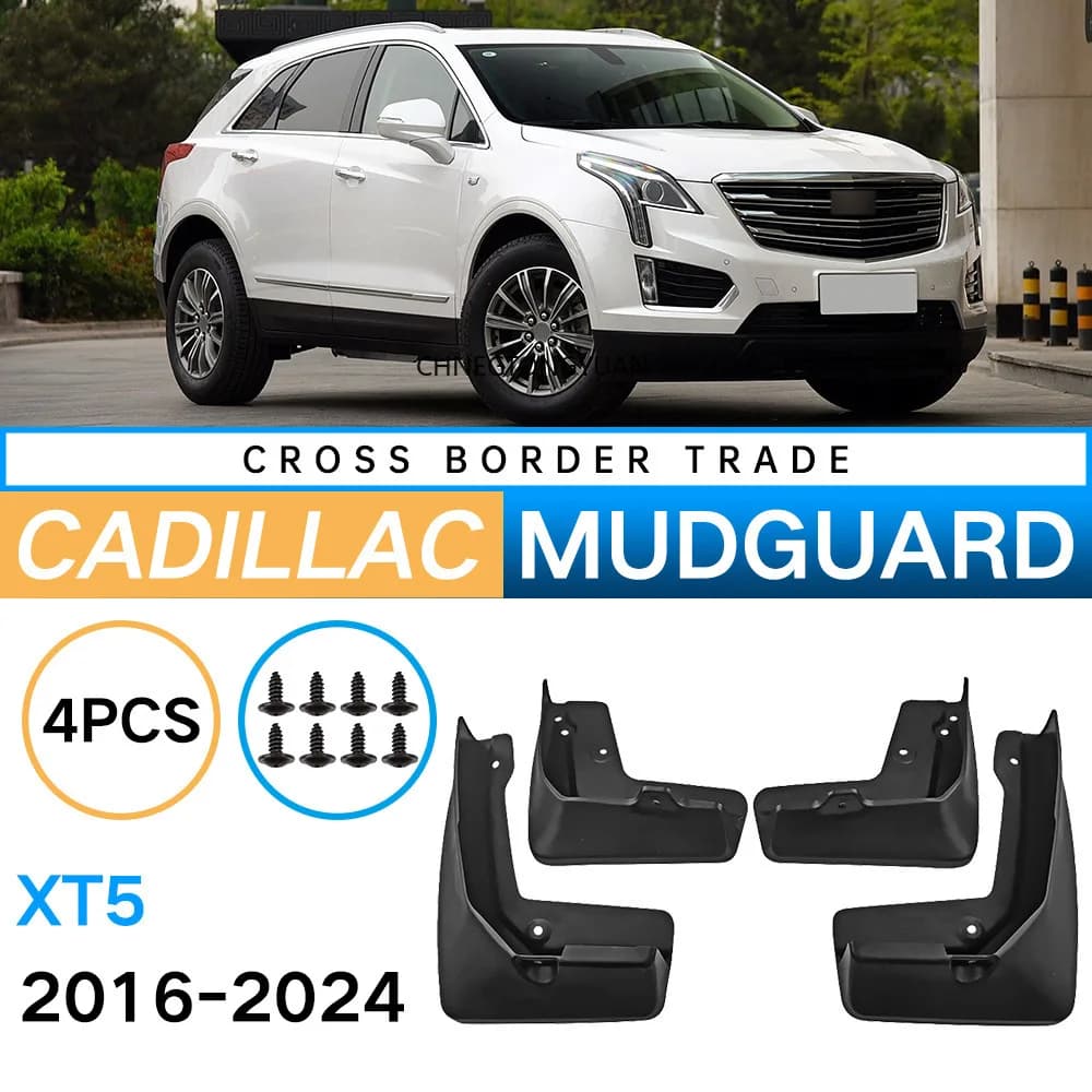Mudguards FOR Cadillac XT5 2016-2024 Fenders Car Mud Flaps Splash Guards ABS Black Exterior Modification Accessory Anti Mud Sand