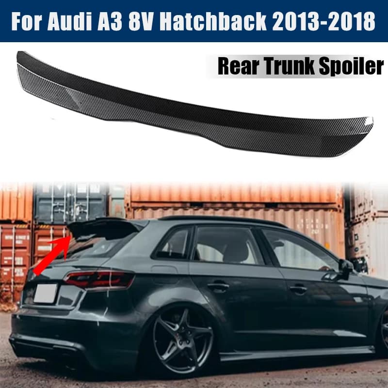 Rear Trunk Spoiler Roof Wing Racing Sport Splitter Exterior Part For Audi A3 8V Hatchback 2013-2018 2014 2015 Tuning Accessories