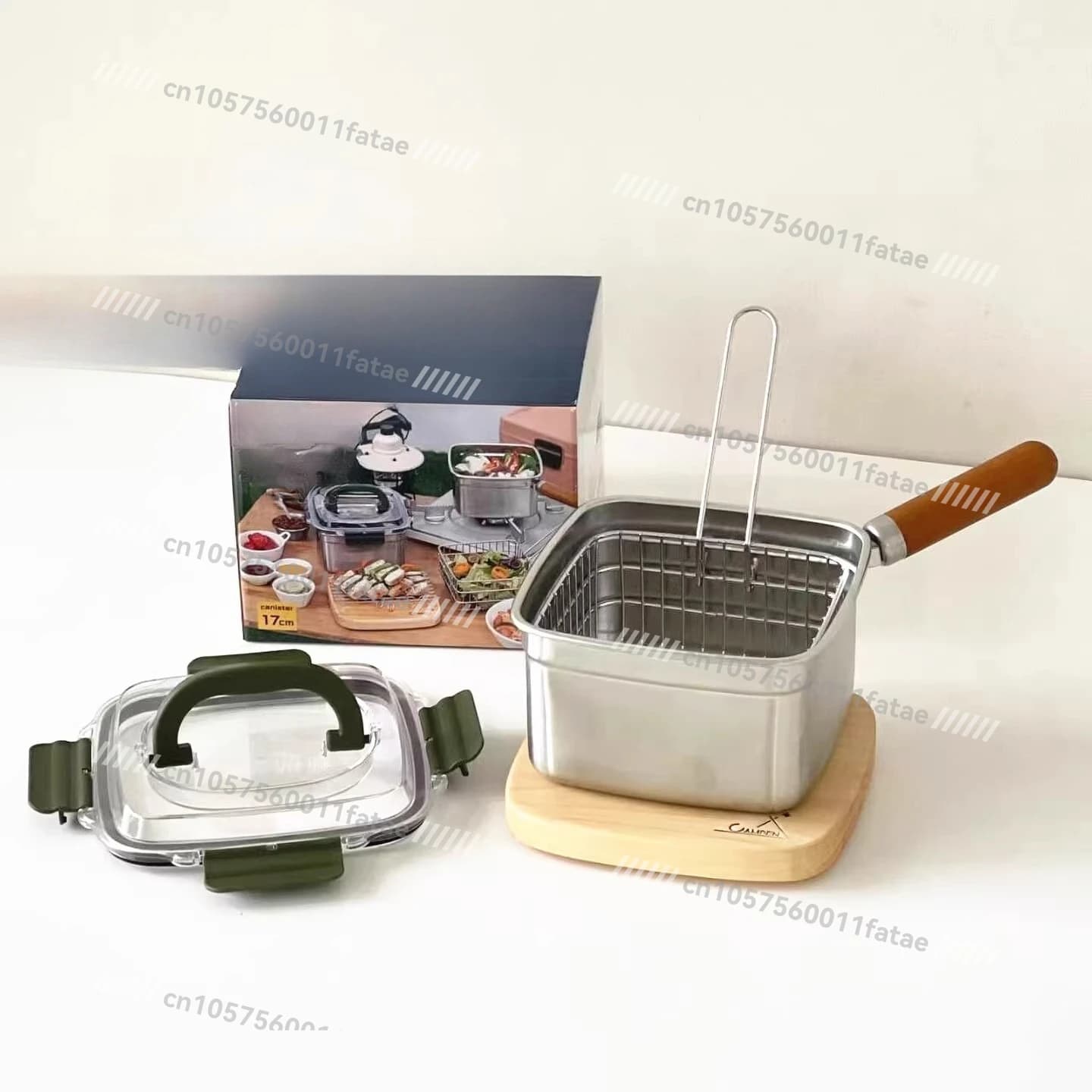Multifunctional 304 Stainless Steel Household Fryer Outdoor Camping Noodles Soup Pot Mini Pot with Frying Mesh