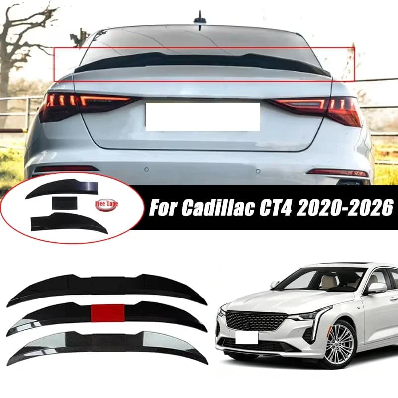 3pcs Sedan Rear Trunk Spoiler For Cadillac CT4 2020-2026 Adjustable DIY Modified Trunk Spoiler Automotive Accessories