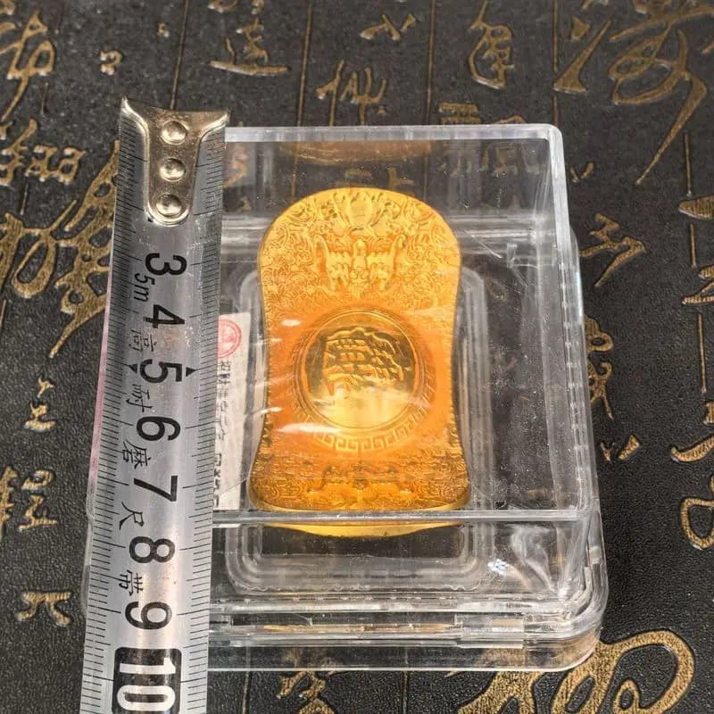 Zinc alloy fortune-bringing ingot relief metal ornament